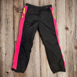 Columbia Sportswear Ski Pants Women's Size Medium Vintage 1980s Neon Rad‎ Black
